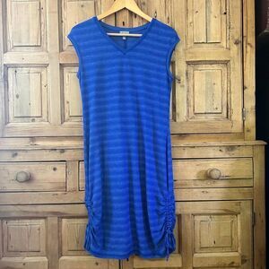 T by Talbots XS Blue Striped Dress‎ Built in UPF Tank V-Neck